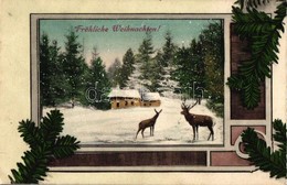 T2/T3 'Förhliche Weichnachten' / Christmas, Deer, Pine Branches (EK) - Ohne Zuordnung