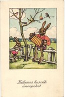 ** T2/T3 'Kellemes Húsvéti ünnepeket' / Easter, Rabbit, Erika No. 2118. (EK) - Ohne Zuordnung