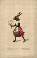 * T2/T3 Boldog Húsvéti Ünnepeket! / Easter Greeting Card, Emb. Litho Rabbit (EK) - Non Classés