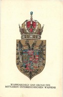 ** T2/T3 Wappenschild Und Krone Des Mittleren Österreichischen Wappens / Austria-Hungary Coat Of Arms And Crown. Kriegsh - Unclassified