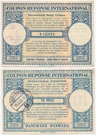 Amerikai Egyesült Államok 1947(?) 9c + Dánia DN 70ö 'Nemzetközi Válaszdíjszelvény' Mindkett? Vízjeles Papíron, Pecséttel - Non Classificati