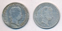 1845B 20kr Ag + 1848B 20kr Ag 'V. Ferdinánd' T:2,2-,3 Peremen Foglalat Nyoma - Zonder Classificatie