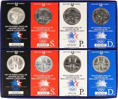 USA 8 X 1 Dollar 1983 - Olympic Silver Dollar - Mixed Lots