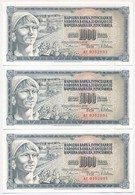 Jugoszlávia 1978. 1000D (8x) Sorszámkövet?k, Valamint Mindegyiken Nyomdahiba 'GUVERNE' T:I
Yugoslavia 1978. 1000 Dinara  - Unclassified