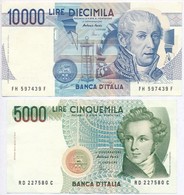 Olaszország 1984. 10.000L + 1985. 5000L T:III Szép Papír
Italy 1984. 10.000 Lire + 1985. 5000 Lire C:F Nice Paper - Unclassified