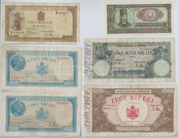 Románia 1941-1966. 6db-os Bankjegy Tétel T:I--III-
Romania 1941-1966. 6pcs Of Various Banknotes C:AU-VG - Zonder Classificatie