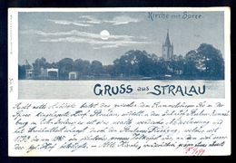 Gruss Aus Stralau Kirche Mit Spree / Long Line Postcard Not Circulated, 2 Scans - Friedrichshain