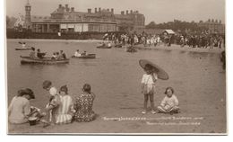 Old Real Photo Postcard, Skegness, Boating Lake, Cafe Dansant, Children Playing. - Lincoln