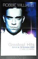 PLAN MEDIA BON DE PRECO AFFICHE PLIEE FORMAT 60X40 ROBBIE WILLIAMS GREATEST HITS TRES BON ETAT RARE - Affiches & Posters