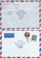 China  Airmail  .2  Covers Sent To Denmark.  H-1329 - Poste Aérienne