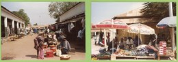 Bissau - Gabu - 2 REAL PHOTOS - Mercado - Ethnique - Ethnic - Publicidade - Marlboro - Café Delta - Guiné - Guinea Bissau