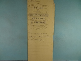 Acte Notarié 1845 Vente Par Poulin De Chimay à Hardy De Vaulx /8/ - Manuscripts