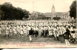 N°61148 -cpa Caen -fête Fédérale De Gymnastique -ensemble Des Sociétés- - Gymnastiek