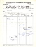 Factuur Facture - Textiel G. Taerwe - De Sloovere - Gent 1968 - Kleding & Textiel