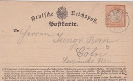 ALLEMAGNE 1873 CARTE DE COBLENZ - Storia Postale