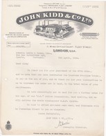 ENGLAND - LONDON  - COMMERCIAL DOCUMENT -  JOHN KIDD & Cº. Ltd. - MANUFACTURERS OF PRINTERS   - 1924 - United Kingdom