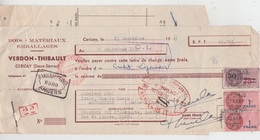 LETTRE DE CHANGE 1949 / VERDON THIBAULT à CERIZAY (79) - BOIS MATERIAUX EMBALLAGES - Chèques & Chèques De Voyage
