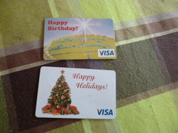 2 Cartes Visa Happy HollidaysBirthdays Incard Technologie - Andere & Zonder Classificatie