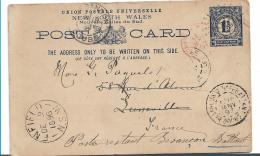 NSW048a / Australien, (Ascher 18) Nach Frankreich 1896 - Storia Postale