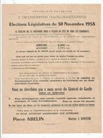 Tract , Politique , élections Législatives Du 30 Nov. 1958 , Chatellerault-Loudun, Vienne, P. Abelin, ,  Frais Fr 1.45 E - Ohne Zuordnung