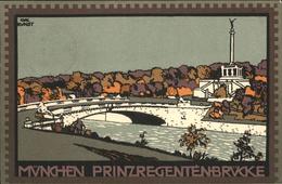 11260598 Kunst Carl Prinzregentenbruecke Muenchen Kuenstlerkarte - Kley