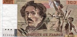 FRANCE  100 FRANCS 1991  P-150 -CIRCOLATA-SPLENDIDA - 100 F 1978-1995 ''Delacroix''