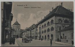 Rottweil A.N. - Rathaus Und Schwarzer Turm, Belebt - Rottweil