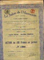 (HAINE-SAINT-PIERRE) « Le Salon De L’Harmonie SA» – Capital : 100.000 Fr – Action De 100 Fr - Cine & Teatro