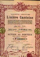 GAND) « Linière Gantoise SA» – Capital : 110.000.000 Fr - Action Au Porteur - Tessili