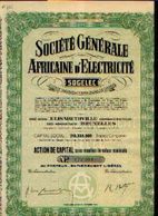 (ELISABETHVILLE) « Société Générale Africaine D’électricité - SOGELEC SA» – Capital : 213.333.000 Fr - – Action De ---> - Afrique