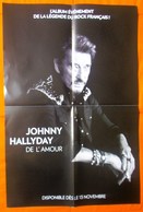 PLAN MEDIA BON DE PRECO AFFICHE PLIEE FORMAT 40X60 JOHNNY HALLYDAY DE L'AMOUR TRES BON ETAT RARE - Manifesti & Poster