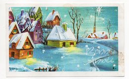 Nouvel An - Bonne Année --carte De Type Mignonnette--- Paysage De Neige Et Village - Nouvel An