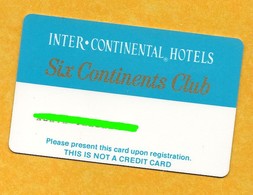 Carte Inter Continental Hôtels - Six Continents Club - Périmée - Clés D'hôtel