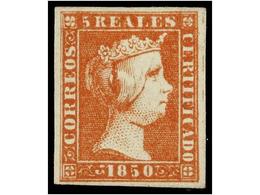 75 * ESPAÑA. Ed.3. <B>5 Reales</B> Rojo. Color Excepcional Con Toda Su Goma Original. PIEZA DE LUJO. Cert. GRAUS. Cat. 3 - Sonstige & Ohne Zuordnung