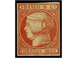 88 * ESPAÑA. Ed.12. <B>6 Cuartos</B> Rosa.<B> </B>PIEZA DE LUJO. Cert. COMEX Y CEM. Cat. 535?. - Autres & Non Classés