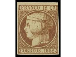 91 (*) ESPAÑA. Ed.13. <B>12 Cuarto</B> Lila. MAGNÍFICO EJEMPLAR. Cert. COMEX. Cat. 2.800?. - Otros & Sin Clasificación