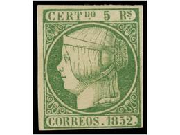 93 (*) ESPAÑA. Ed.15. <B>5 Reales</B> Verde. Excelente Presencia, Margen Inferior Ajustado Pero Absolutamente Completo.  - Other & Unclassified