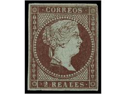 131 * ESPAÑA. Ed.42. <B>2 Reales</B> Violeta. MUY BONITO EJEMPLAR. Cert. CEM. Cat. 1.120?. - Autres & Non Classés