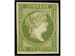 135 * ESPAÑA. Ed.47. <B>2 Cuartos</B> Verde. PIEZA DE LUJO. Cert. COMEX. Cat. 745?. - Andere & Zonder Classificatie