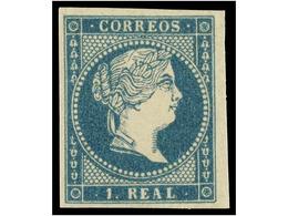 141 ** ESPAÑA. Ed.49. <B>1 Real</B> Azul. PIEZA DE LUJO. - Other & Unclassified