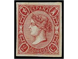 164 (*) ESPAÑA. Ed.69. <B>2 Cuartos</B> Rosa Carmín. MAGNÍFICO EJEMPLAR. Cert. COMEX. Cat. 430?. - Otros & Sin Clasificación