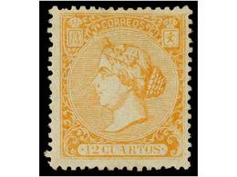 184 (*) ESPAÑA. Ed.82. <B>12 Cuartos</B> Naranja. MUY BONITO EJEMPLAR. Cert. GRAUS. Cat. 345?. - Andere & Zonder Classificatie