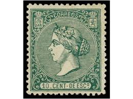 188 ** ESPAÑA. Ed.84. <B>10 Cts.</B> Verde. Color Muy Fresco. MAGNÍFICO EJEMPLAR. Cat. 415?. - Sonstige & Ohne Zuordnung