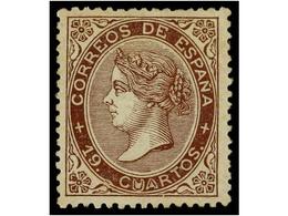 202 * ESPAÑA. Ed.101m. <B>19 Cuartos</B> Castaño. Extraordinario Ejemplar De Centraje Perfecto Con La Rara Variedad <B>' - Sonstige & Ohne Zuordnung