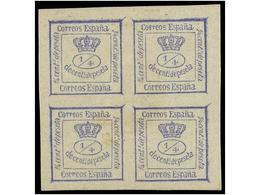 212 * ESPAÑA. Ed.115. <B>4/4 Cto.</B> Azul. PIEZA DE LUJO. Cat. 150?. - Other & Unclassified