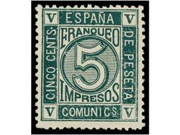 214 (*) ESPAÑA. Ed.117. <B>5 Cents.</B> Verde. Buen Color Y Centraje. MUY BONITO EJEMPLAR. Cat. 240?. - Autres & Non Classés