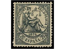 232 * ESPAÑA. Ed.146. <B>20 Cts.</B> Verde. Excepcional Color Y Centraje. PIEZA DE LUJO. Cat. 260?. - Other & Unclassified