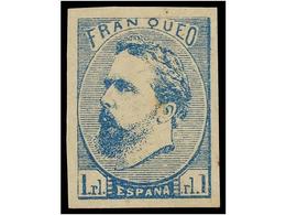 243 * ESPAÑA. Ed.156A. <B>1 Real</B> Azul, Tipo II. PIEZA DE LUJO. Cert. COMEX. Cat. 915?. - Sonstige & Ohne Zuordnung