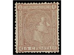 252 * ESPAÑA. Ed.163. <B>5 Cts.</B> Lila. PIEZA DE LUJO. Cat. 102?. - Autres & Non Classés