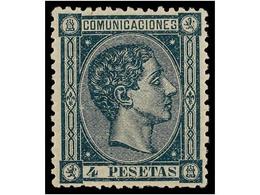 262 ** ESPAÑA. Ed.170. <B>4 Pts.</B> Verde. Extraordinario Ejemplar, Color Y Centraje Perfectos. PIEZA DE LUJO. Cert. GR - Other & Unclassified